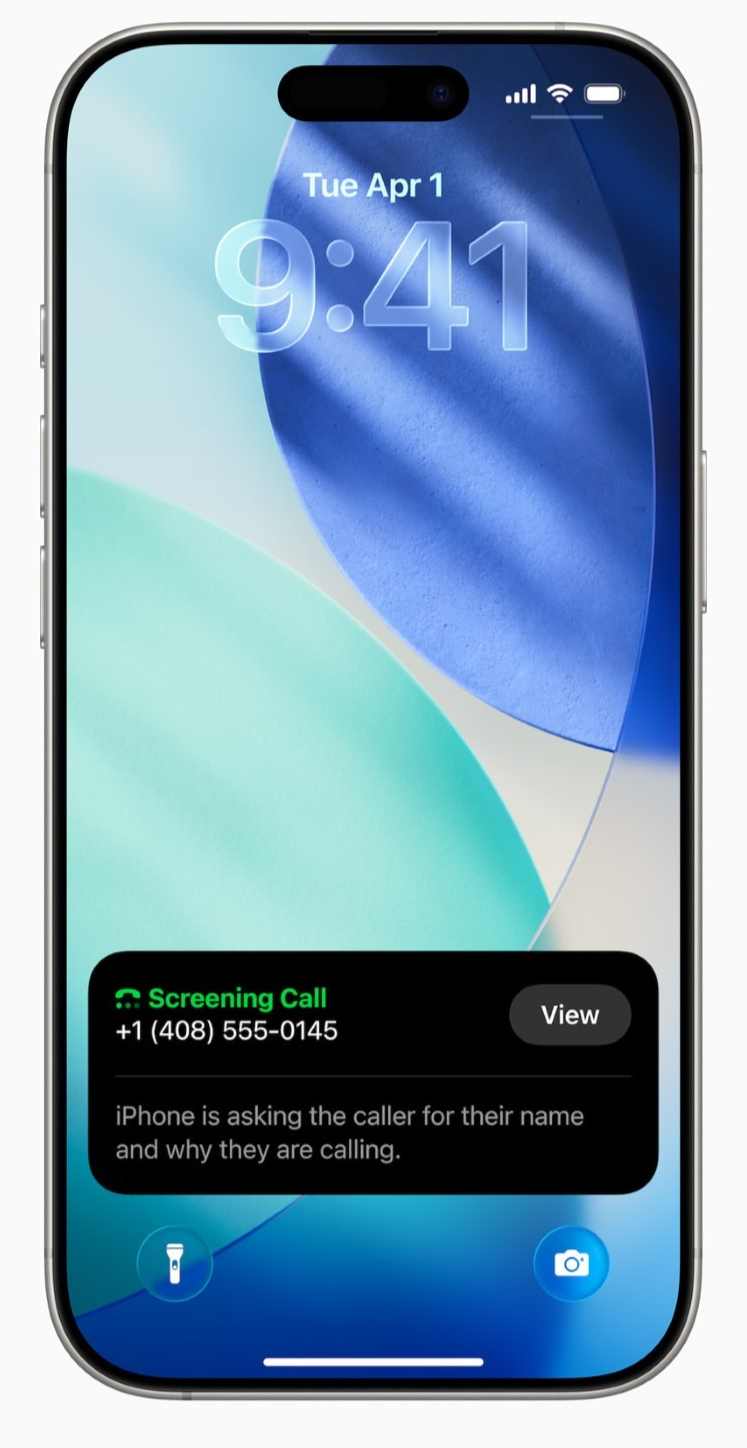 Screenshot image of iPhone settings with iOS 26 beta displaying, ”Screening Call,” while prompting the caller to submit their name and reason for calling